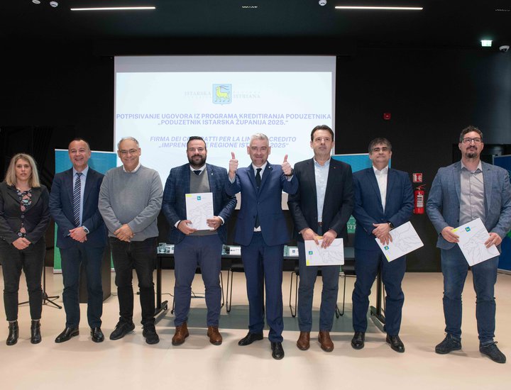 Župan Boris Miletić potpisao je ugovore za program „Poduzetnik Istarska županija 2025“ s kreditnim potencijalom od 35 milijuna eura sa svim istarskim gradovima