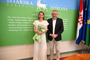 Župan Miletić primio glumicu Dijanu Vidušin, dobitnicu Nagrade „Vladimir Nazor“