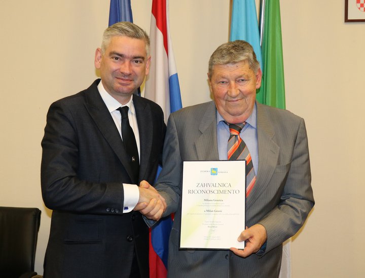 Il presidente Miletić ha organizzato un ricevimento per il donatore Milan Grozić