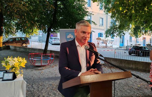 Il presidente della Regione Istriana Boris Miletić presente alla celebrazione della Giornata del Comune di Pedena