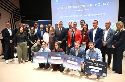 Proglašeni najbolji projekti novog programa Istarske županije GROW ISTRA 2026: za daljnji razvoj dodijeljeno 20.000 eura