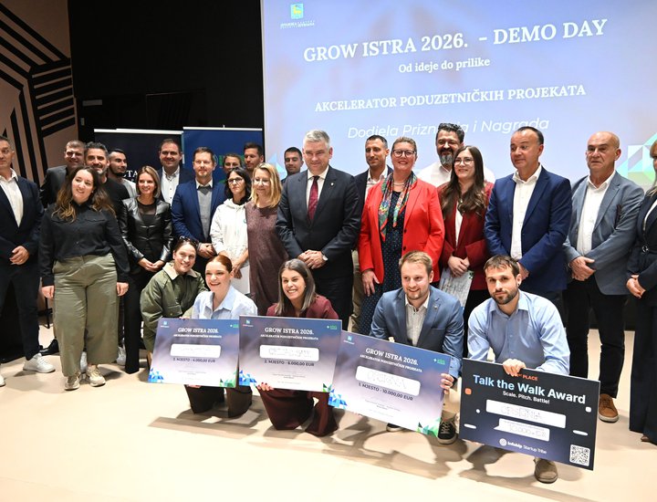 Proglašeni najbolji projekti novog programa Istarske županije GROW ISTRA 2026: za daljnji razvoj dodijeljeno 20.000 eura