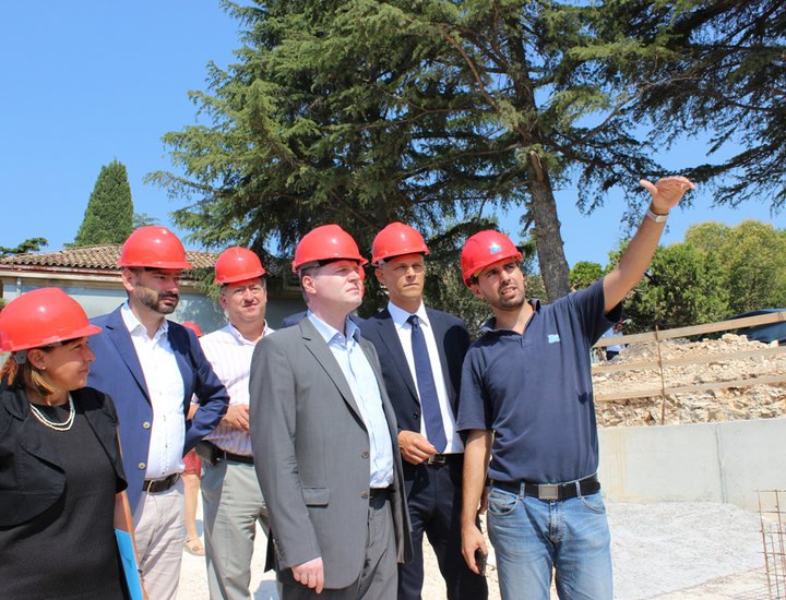 Il Ministro della sanità  e il Presidente della Regione Istriana in visita al cantiere del nuovo Ospedale