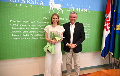 Župan Miletić primio glumicu Dijanu Vidušin, dobitnicu Nagrade „Vladimir Nazor“